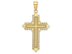 FJC Finejewelers 14k Yellow Gold Cross with Lace Border Charm
