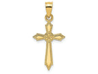FJC Finejewelers 14k Yellow Gold Cross with Engraved Edges Pinwheel Center Charm