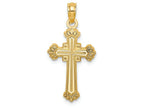 FJC Finejewelers 14k Yellow Gold Cross with Leaves On Edges Center Is "box" Shaped Charm