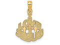 FJC Finejewelers 14k Yellow Gold I Love Jesus" Block with Sm Crosse Charm