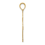 FJC Finejewelers 14k Yellow Gold Cross with Heart Center Stripes Charm