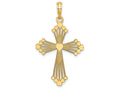 FJC Finejewelers 14k Yellow Gold Cross with Heart Center Stripes Charm