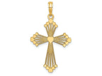 FJC Finejewelers 14k Yellow Gold Cross with Heart Center Stripes Charm