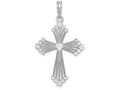 FJC Finejewelers 14k White Gold Cross with Heart Center Stripes Charm