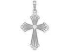FJC Finejewelers 14k White Gold Cross with Heart Center Stripes Charm