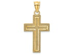 FJC Finejewelers 14k Yellow Gold Bright Cut Block Cross Inside Cross Charm