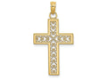 FJC Finejewelers 14k Yellow Gold Beaded Outlinefiligree Center Cross Charm