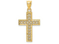 FJC Finejewelers 14k Yellow Gold Bright Cut Edge Filigree Center Cross Charm