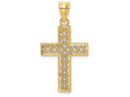 FJC Finejewelers 14k Yellow Gold Bright Cut Edge Filigree Center Cross Charm