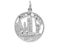 FJC Finejewelers 14k White Gold Solid Polished New York City In Disc Charm