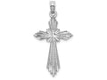 FJC Finejewelers 14k White Gold Fancy Bright Cut Cross with Pointed Ends Charm
