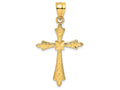 FJC Finejewelers 14k Yellow Gold Bright Cut Cross with Fancy Edges Box Center Charm