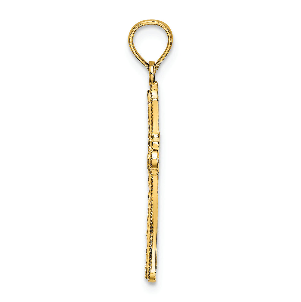FJC Finejewelers 14k Yellow Gold Bright Cut Marquis Shapes Cross Charm