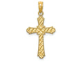 FJC Finejewelers 14k Yellow Gold Bright Cut Marquis Shapes Cross Charm