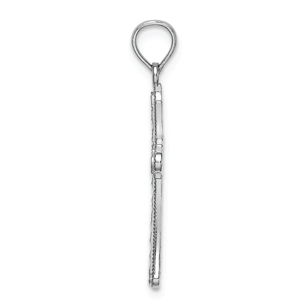 FJC Finejewelers 14k White Gold Bright Cut Marquis Shapes Cross Charm