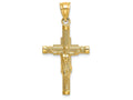 FJC Finejewelers 14k Yellow Gold Beaded Accent Cross Behind Crucifix Charm
