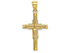 FJC Finejewelers 14k Yellow Gold Beaded Accent Cross Behind Crucifix Charm