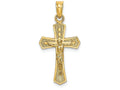 FJC Finejewelers 14k Yellow Gold Crucifixbeveled Edges Charm