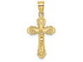 FJC Finejewelers 14k Yellow Gold Crucifix with Scalloped Edge Charm