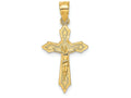 FJC Finejewelers 14k Yellow Gold Crucifix with Arrow Pointed Ends Charm
