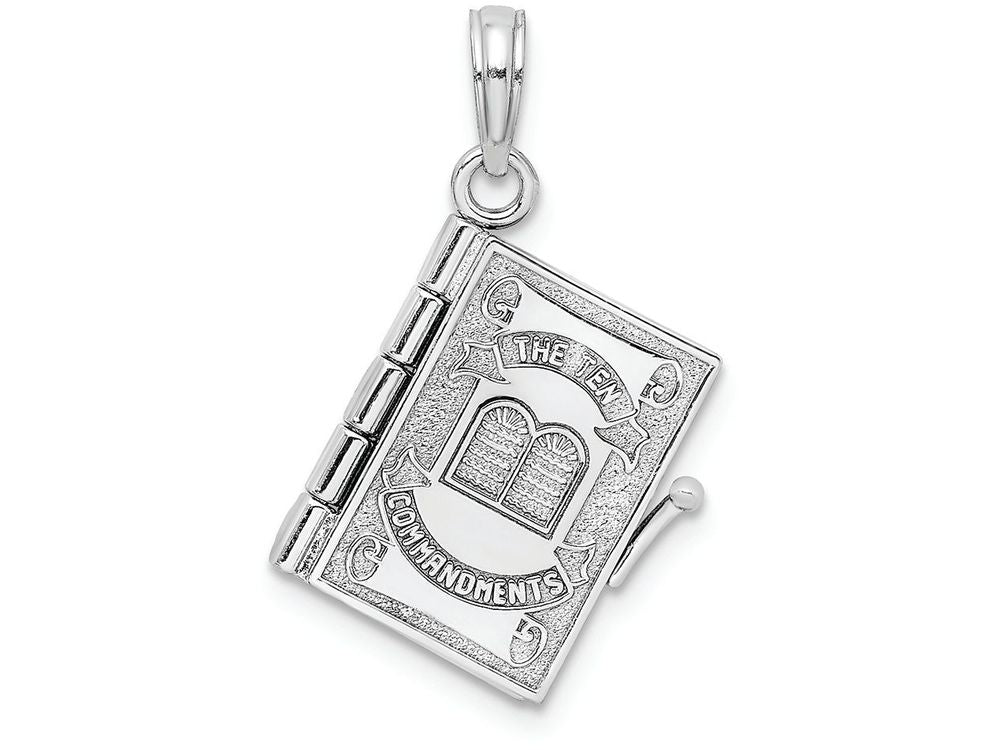 FJC Finejewelers 14k White Gold 3d Ten Commandments Bookmoveable Pages Charm