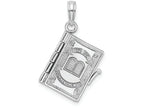 FJC Finejewelers 14k White Gold 3d Ten Commandments Bookmoveable Pages Charm