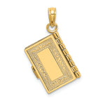 FJC Finejewelers 14k Yellow Gold 3d Santa Biblia Bookspanish Biblemoveable Pages Charm