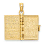 FJC Finejewelers 14k Yellow Gold 3d Santa Biblia Bookspanish Biblemoveable Pages Charm