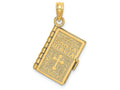FJC Finejewelers 14k Yellow Gold 3d Santa Biblia Bookspanish Biblemoveable Pages Charm