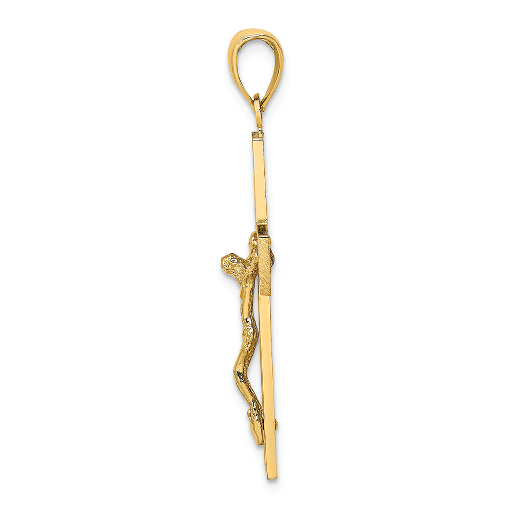 FJC Finejewelers 14k Yellow Gold Crucifix On Swirl Cross Charm