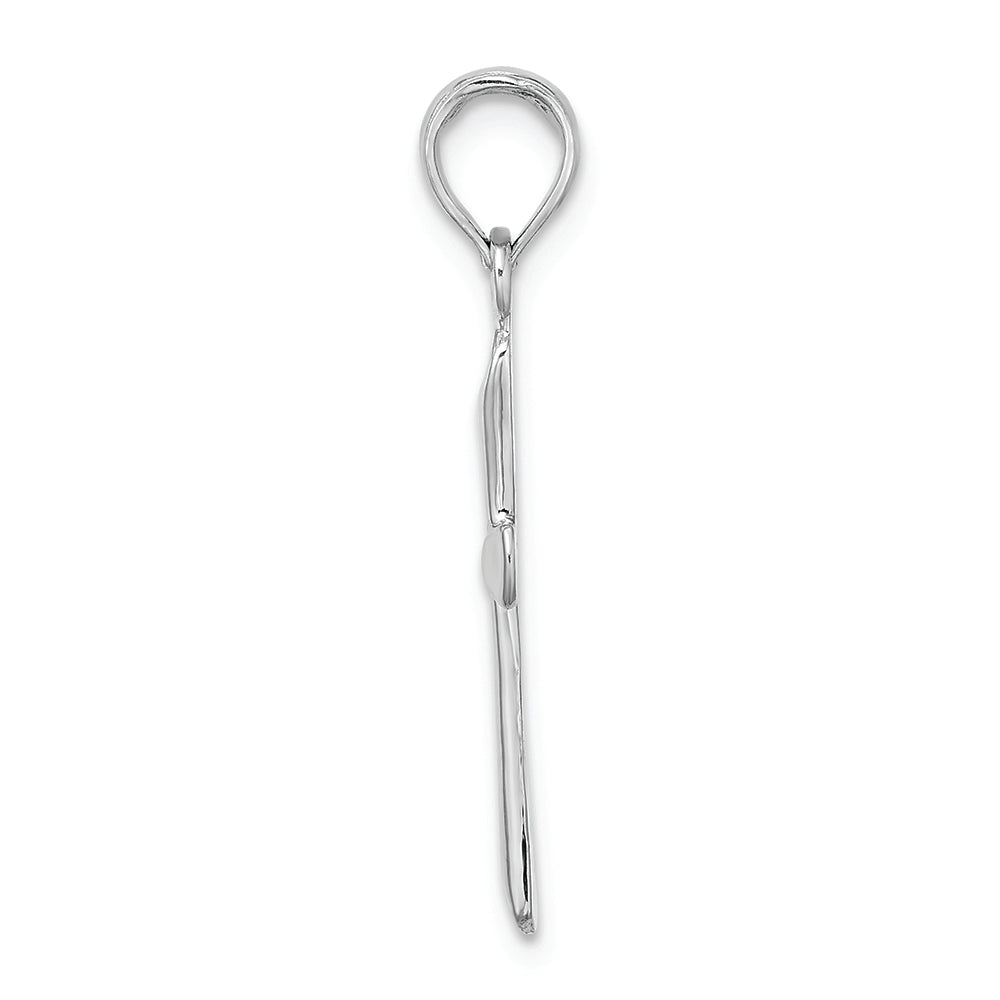 FJC Finejewelers 14k White Gold Beveled Tip Cross Charm