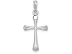 FJC Finejewelers 14k White Gold Beveled Tip Cross Charm