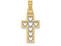 FJC Finejewelers 14k Yellow Gold Block Cross with Hearts Charm