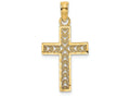 FJC Finejewelers 14k Yellow Gold Bright Cut Edge Filigree Center Cross Charm
