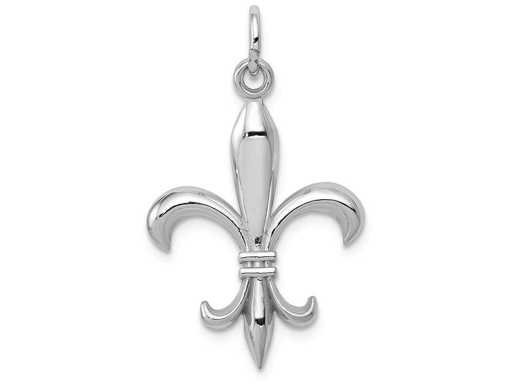 FJC Finejewelers 14k White Gold Polished Fleur De Lis Charm