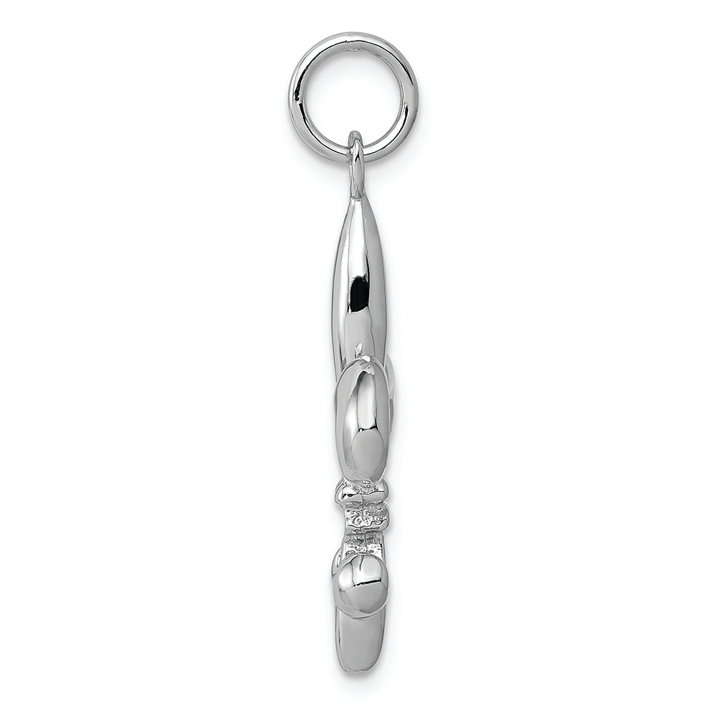 FJC Finejewelers 14k White Gold Solid Polished 3dimensional Fleur De Lis Charm