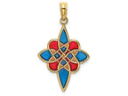 FJC Finejewelers 14k Stained Glass Celtic Knotblue Red Gold Charm