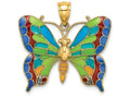 FJC Finejewelers 14k Yellow Gold Stained Glass Butterflymutli-color Charm