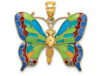 FJC Finejewelers 14k Yellow Gold Stained Glass Butterflymutli-color Charm
