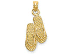 FJC Finejewelers 14k Yellow Gold Key West Double Flip-flop Charm