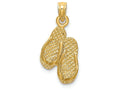 FJC Finejewelers 14k Yellow Gold Pawleys Island Double Flip-flopsc - South Carolina Charm