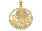 FJC Finejewelers 14k Yellow Gold Bahamas Crest In Frame Charm