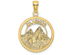 FJC Finejewelers 14k Yellow Gold St. Lucia Twin Pitons In Frame Charm