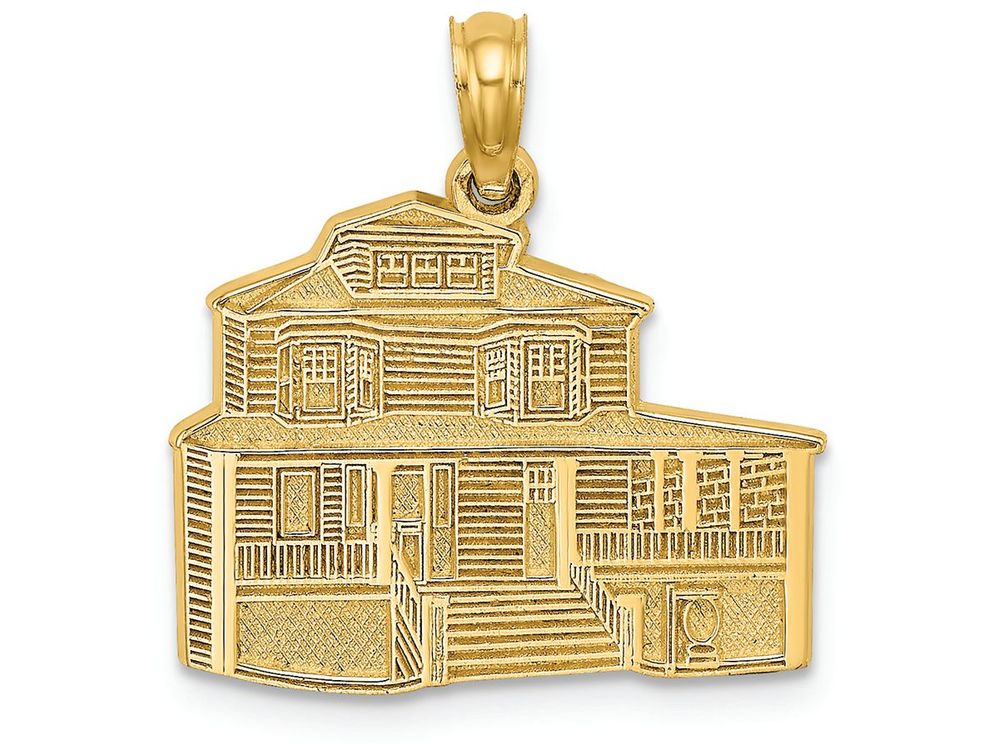 FJC Finejewelers 14k Yellow Gold The Manse Bed And Breakfast Innengraved Reverse-cape May Nj Charm
