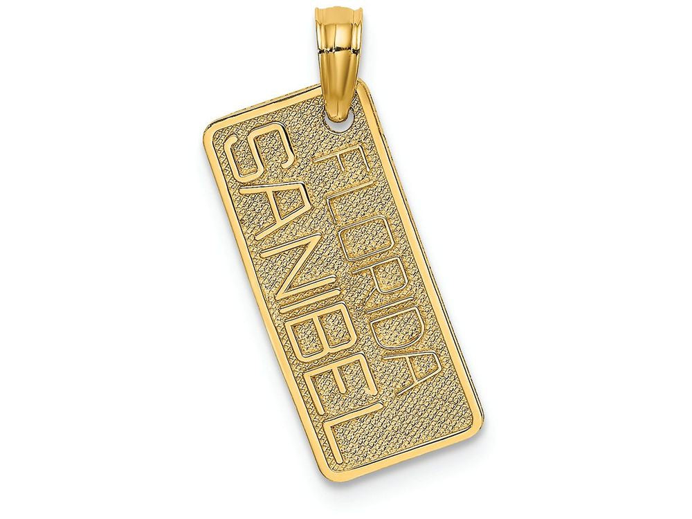 FJC Finejewelers 14k Yellow Gold Small Fl-sanibel License Plate Charm