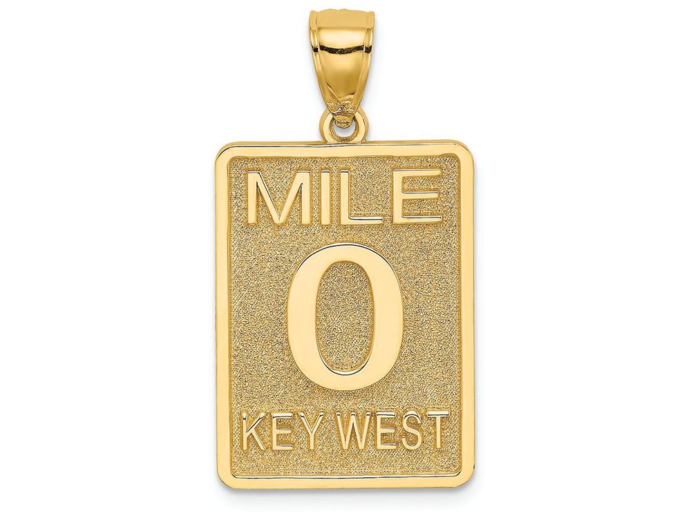 FJC Finejewelers 14k Yellow Gold Mile Marker 0key West Charm