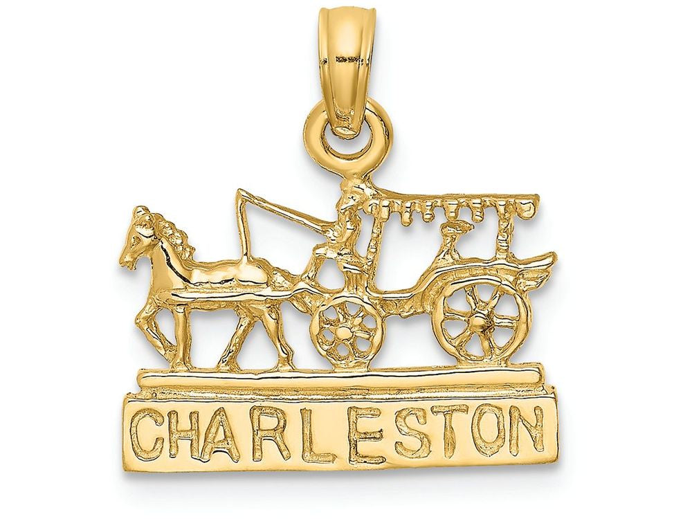 FJC Finejewelers 14k Yellow Gold Charleston Horse Cart Charm