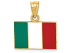 FJC Finejewelers 14k Yellow Gold Solid Enameled Italy Flag Charm