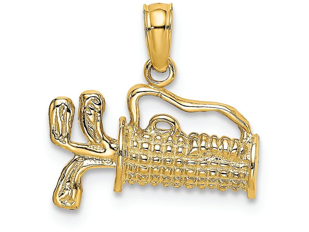 FJC Finejewelers 14k Yellow Gold Golf Bagengraved Charm