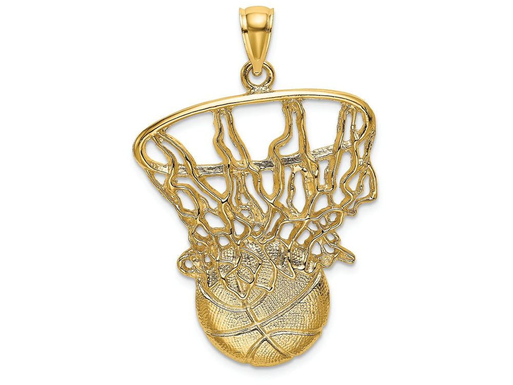 FJC Finejewelers 14k Yellow Gold Swoosh Basketball Net Charm
